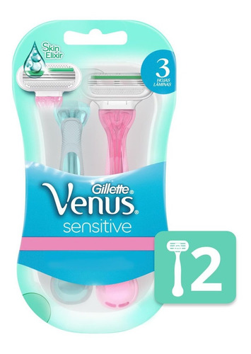 Aparelho De Depilar Gillette Venus Sensitive Feminino 2 Unid