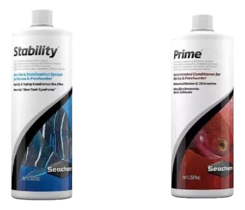 Kit Seachem Prime 500 Ml + Seachem Stability 500 Ml