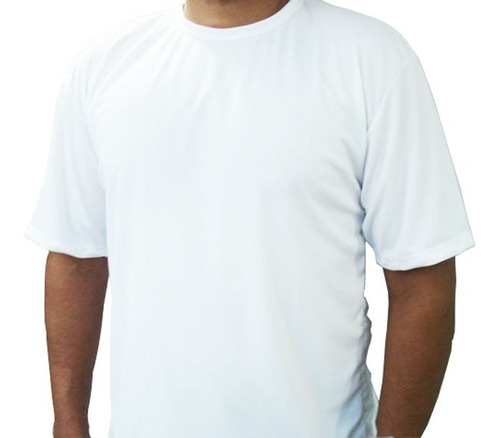 01 Camiseta Masculina Branca 100% Poliéster Para Sublimação
