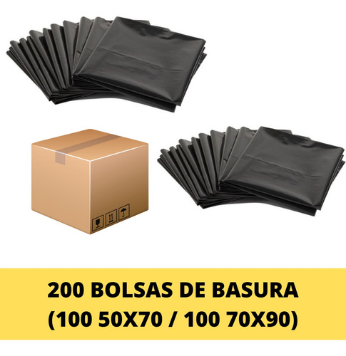 200 Bolsas De Basura / 100 Un. 70x90 / 100 Un. 50x70