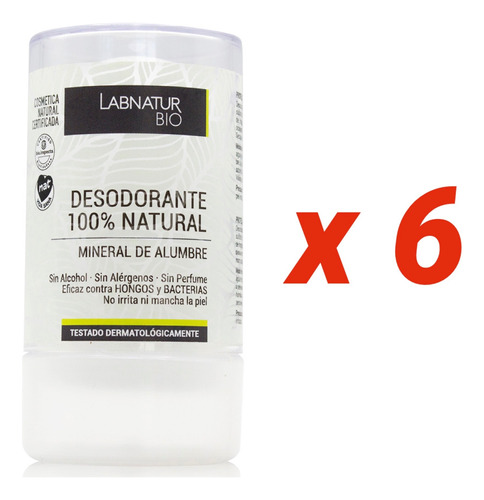 Pack X 6 Desodorante Piedra Alumbre 100% Natural 120g, Sys