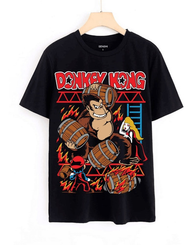Polera Gamer Donkey Kong Estampado Dtf Senshi