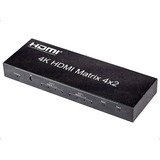 Matrix Hdmi 4x2 Switch 1080p 4k 3d Spdif 3,5mm Com Controle