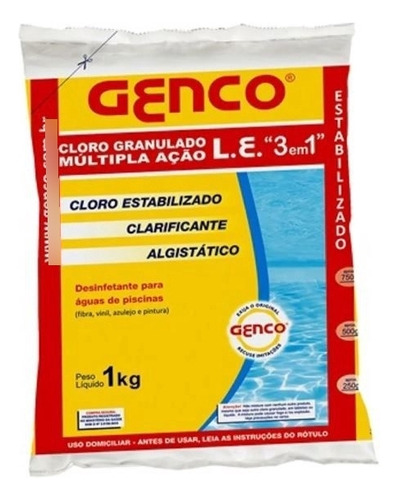 Cloro Le Multi Acao 3x1 Granulado 1kg Genco