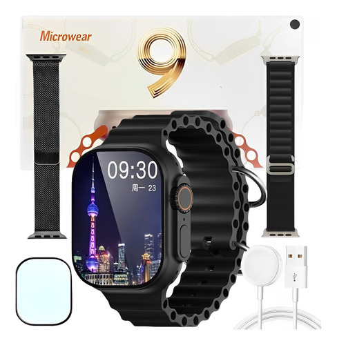 Smartwatch Ultra 9 Max Series 9 2024 Novo Nfc + 2 Pulseiras