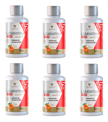 6x L-carnitina 3000mg Termogênico Body Shape (atacado)