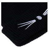 Gorro De Piel De Oreja De Gato Para Mujer, Bordado, Gorra W