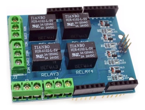 Modulo Shield De 4 Salidas De Rele 5v 3a Para Arduino Uno