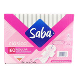 Toallas Femeninas Saba® Clásica, Regular Con Alas 60 Piezas