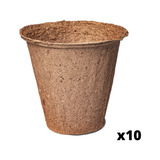 Vaso Biodegradável Fibra Vegetal P/ Mudas 8 X 9cm - 10 Unid