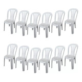Combo Kit 20 Cadeiras Plásticas Bistrô Resistente Para Mesa