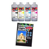 Papel Glossy 135gm 100 Hojas + 4 Litros Para Hp Ink Tank 315