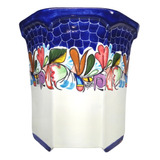 Artesanía Mexicana Maceta De Talavera Octagonal