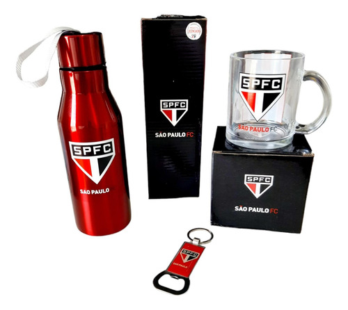 Kit Presente São Paulo Fc Dia D Pais Caneca Chaveiro Garrafa