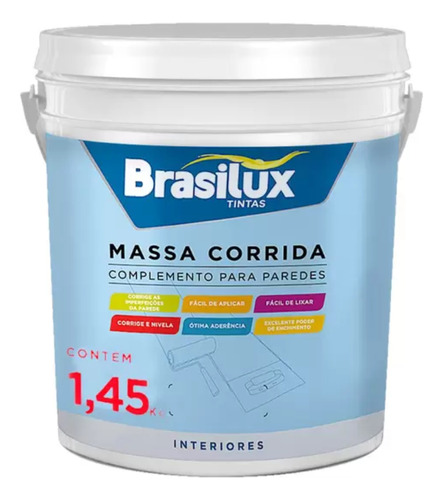 Massa Corrida Pva Parede Acabamentos Interior Branco 1,45 Kg