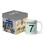 Taza Mágica Cristiano Ronaldo Con Caja De Regalo Fútbol