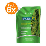 Bacterion Jabon Antibacterial Bambu 1000ml Pack 6 Unidades