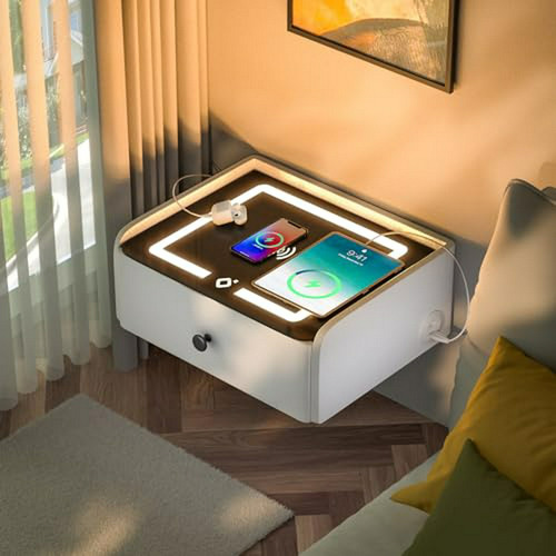 Mesa Flotante Con Luz Led Y Cargador Compatible Con Homemore