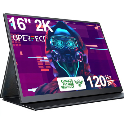 Uperfect 2k 120hz Portátil Gaming Monitor,16 Pulgadas 2560x1600 Qhd 16:10 400 Nits Ips Hdr10 Ultrafino Pantalla ,con Vesa Y Funda ,segunda Pantalla Externa Para Laptop Win11 Mac iPhone Ps Xbox Switch | Envío gratis