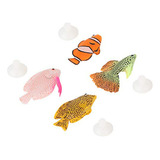 Pez Artificial Móvil, Set De 4 Peces Falsos Para Acuario, De