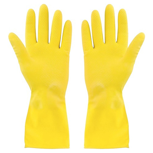 Pack 2 Par De Guantes De Aseo 100% Látex Amarillo