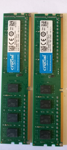 Memoria Ram Color Verde  4gb 1 Crucial Ct51264bd160b -usada