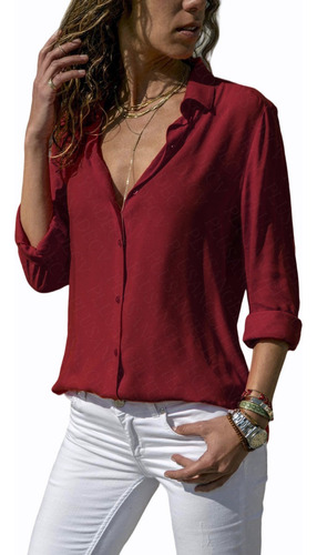 Blusa Moda Casual Suelto Elegante Manga Larga Para Mujer