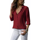 Blusa Moda Casual Suelto Elegante Manga Larga Para Mujer