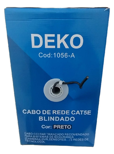 Deko Cabo De Rede Cat5e Blindado Preto