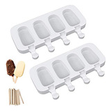 Ouddy Moldes De Silicona Para Paletas Con Tapa, 2 moldes Par