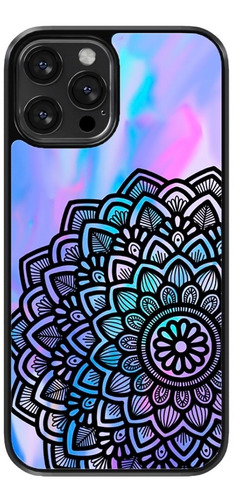 Funda Para Celular Mandala Negro Fondo Colores Flores Figura