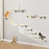 Conjunto De Escalador Para Gatos De Pared Con Estantes, Perc