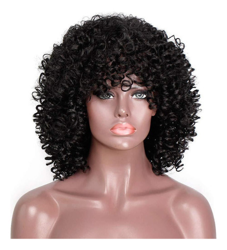 Peruca Cabelo Encaracolado Pequeno Curto Feminina J