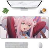 Mouse Pad Largo Artistico Zero Two Lollipop Anime 30x70cm