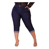 Calça Jeans Feminina Plus Cintura Alta Lycra Estica Premium