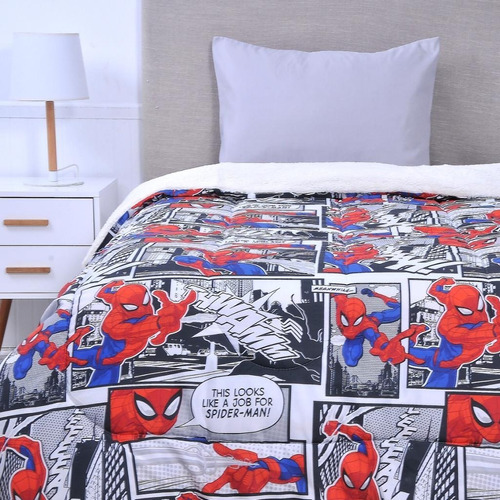 Plumon Con Sherpa Marvel Spiderman Original 180x220/jp Ideas