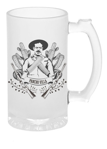 Tarro Cervecero Personalizado Pancho Villa 16oz=473ml