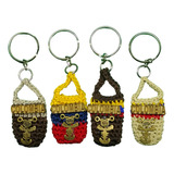 Set 4 Llaveros Mochila Colombia Souvenir Tejido En Crochet 