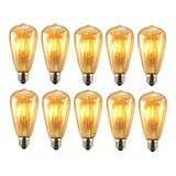 Pack 10 Ampolletas Filamento Led Edison 6w Retro Vintage