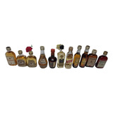 Antiguas Botella Mini Whisky Colección Llenas X 11 