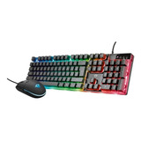 Kit Teclado Y Mouse Trust Gxt-838 Azor Iluminado Rgb 3000dpi