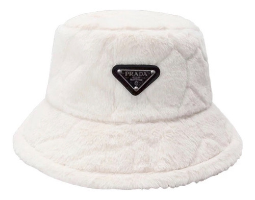Gorro Bucket Hat Pelaje Suave P* R* A* D* A Outfit Invierno 