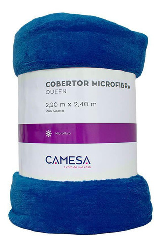 Cobertor Queen Manta Microfibra Antialérgico 2,2x2,4m Azul