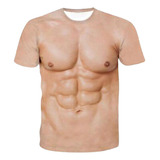 Divertido 3d Body Pattern Musclet-shirt Manga Corta Hombres