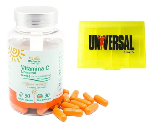 Vitamina C Liposomal 600mg 90caps + Pastillero - By Wellness