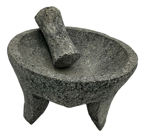 Molcajete Piedra Volcanica Negra No 8 Artesanal Con Regalo