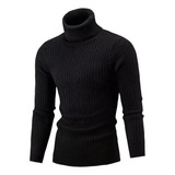 Suéter De Punto De Invierno Con Cuello Alto Para Hombre