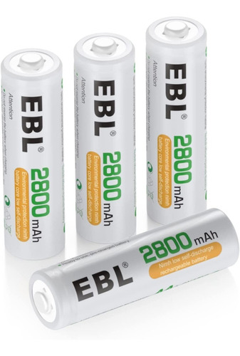4 Baterías Pilas Aa Recargables Ebl 1.2v 2800 Mah