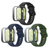 3 Correas Silicona + 3 Pc Funda Mica Para Huawei Watch Fit 3