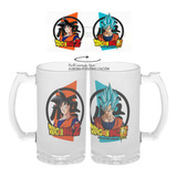 Mug Cervecero Taza Dragon Ball  Vidrio Opalizado 01